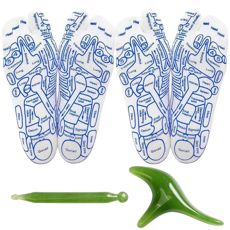 2 Pairs Reflexology Socks with Massage Tool,Acupressure Reflexology Socks,Foot Massage Socks for Relief Stress and Pain(Unisex)